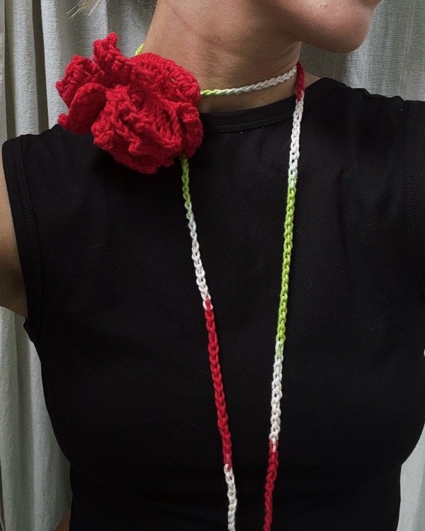 Producto - Collar tejido flor [2 tonos]