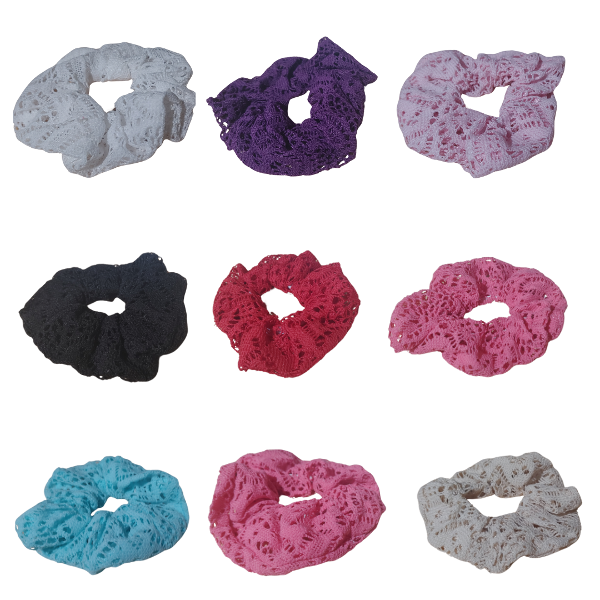 Producto - Scrunchies Gomita Para Pelo Hilado En Encaje x unidad - 1