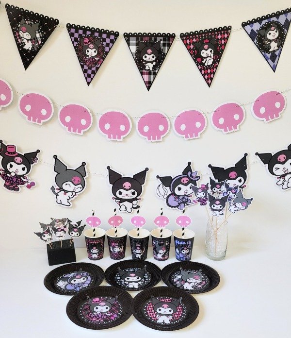 Producto - Kuromi Cotillón Kit Cumpleaños Completo