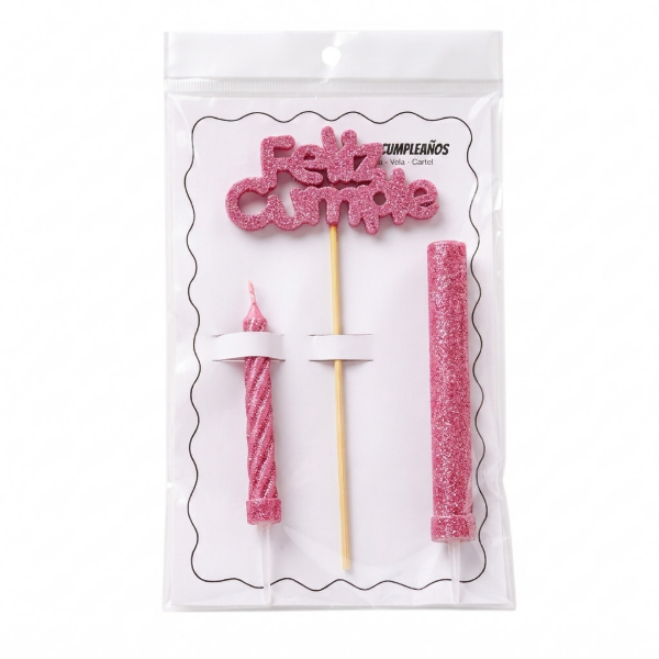 Producto - Kit de cumpleaños Vela + Bengala + Topper - 2