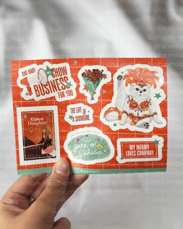 Producto - Plancha THE LIFE OF A SHOWGIRL Taylor - Planchas de stickers