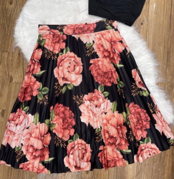 Producto - Pollera importada plisada ESTAMPADA (Art. 259) Talle M