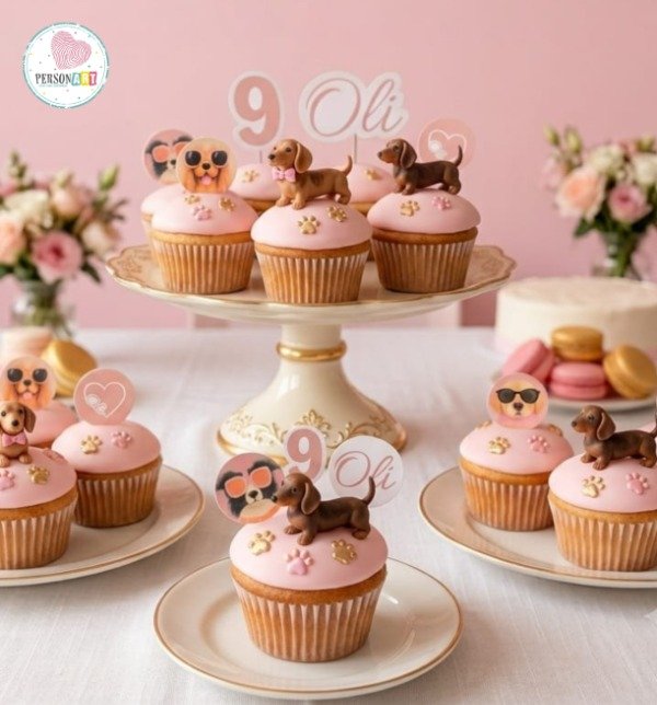 Producto - TOPPER TORTA Y MUFFINS PERRO SALCHICHA - 2
