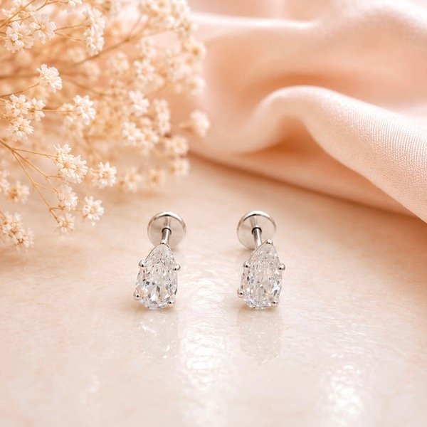 Producto - Aros abridores gota cubic Plata 925