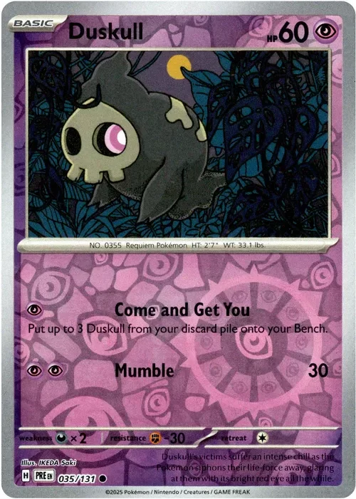 Producto - Duskull - 035/131 - Prismatic Evolutions - Reverse Holo