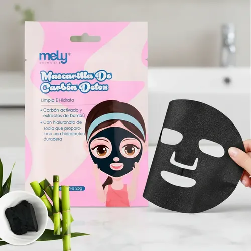 Producto - Mascarilla facial Mely carbón detox