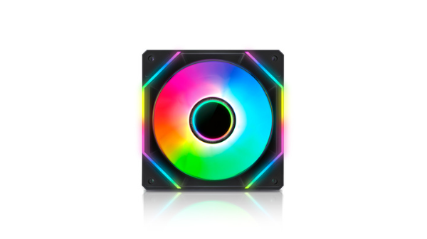Producto - Cooler 120x120mm -4 pines -iluminacion led ARGB black Sentey Fan Cooler F80 ARGB