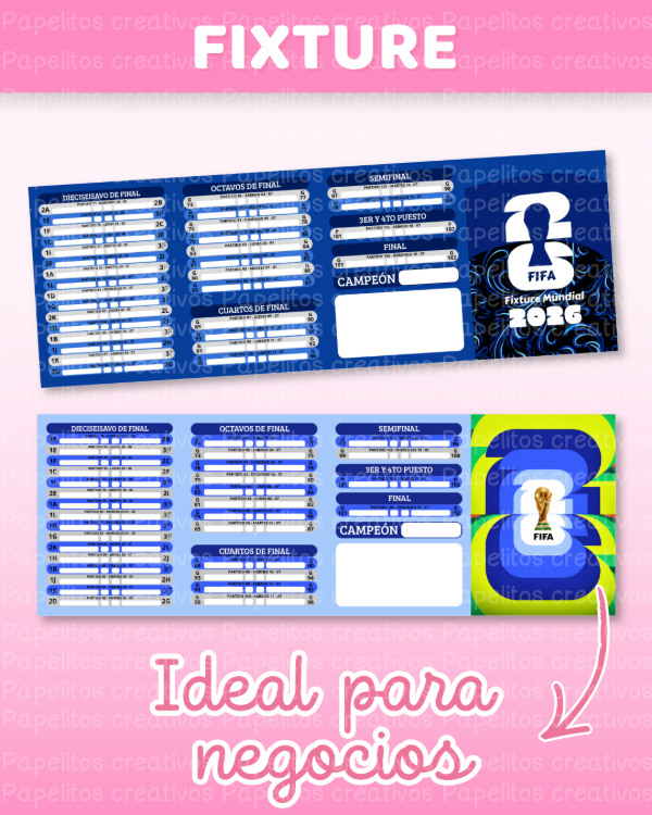 Producto - FIXTURE 2026 PACK DE 5 DISEÑOS