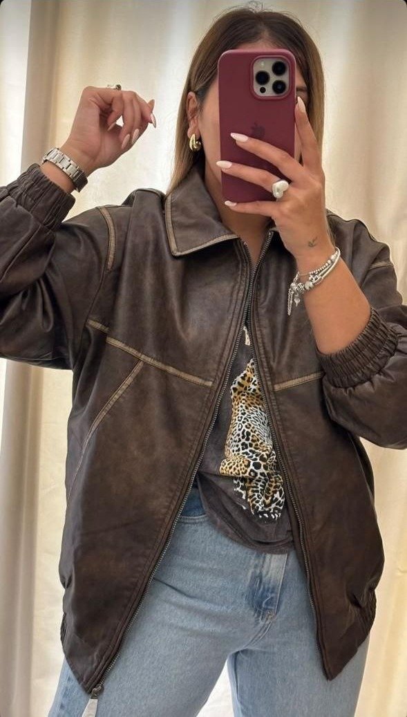 Producto - CAMPERA ECOCUERO GASTADO OVERSIZE