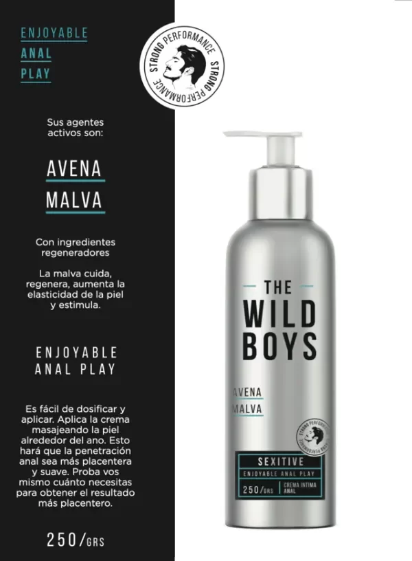 Producto - SEXITIVE CREMA LUBRICANTE ANAL DILATADORA - THE WILD BOYS con Avena y Malva - 0