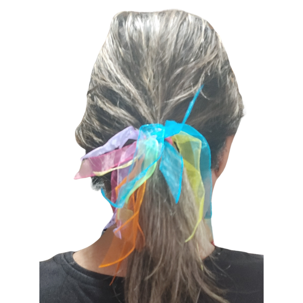 Producto - Gomitas Para Pelo modelo sol de arcoiris con tela Para Niñas X unidad - 3