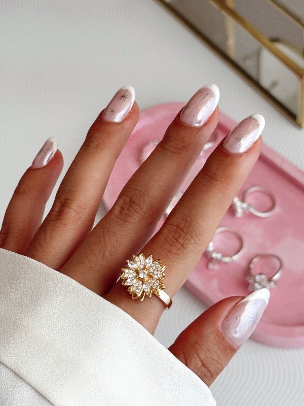 Producto - Anillo GIRATORIO Flor Destellos AD