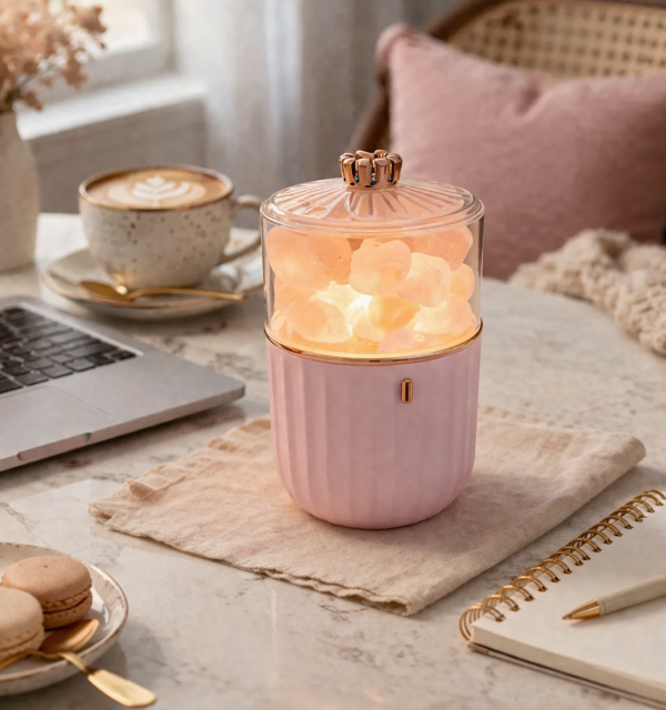 Producto - Lámpara de Sal del Himalaya LED Recargable Luz Cálida