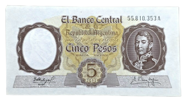 Producto - 5 Pesos Moneda Nacional (Fábregas - Mendez Delfino) Bott.1924 Aunc