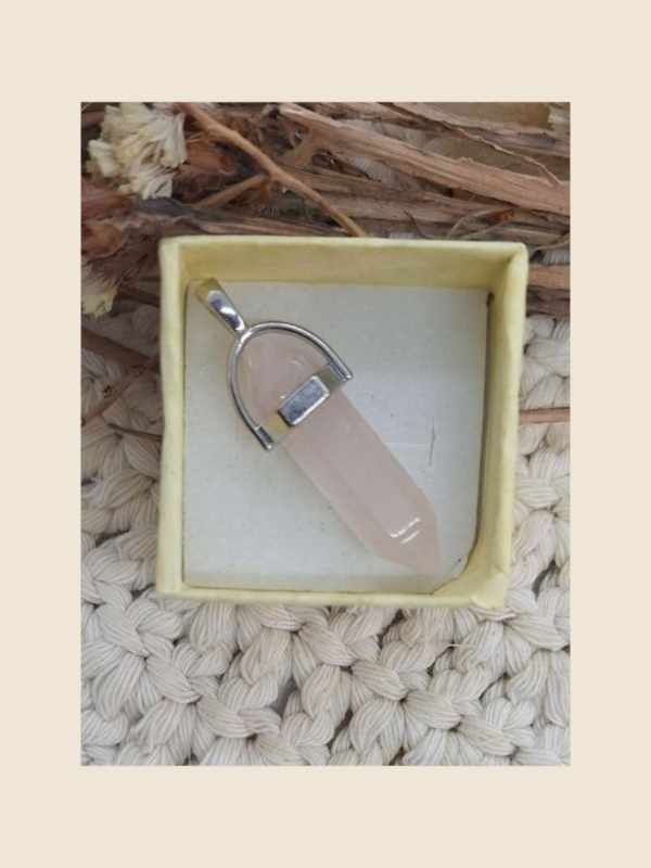 Producto - Dije péndulo cuarzo rosa