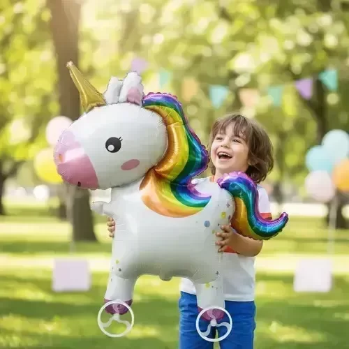 Producto - Globo Metalizado con Ruedas 24" Unicornio