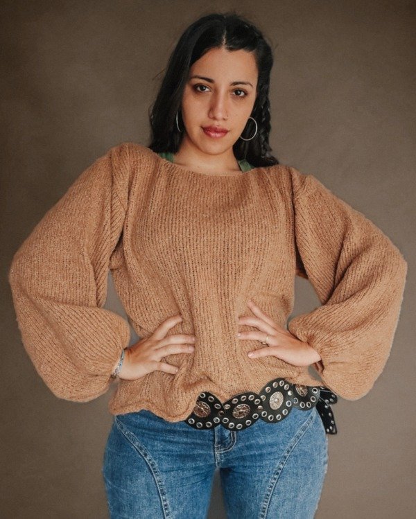 Producto - Sweater Mohair Burbuja Cammel