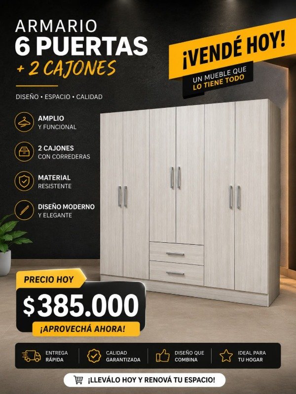 Producto - Placard grande 6 puertas