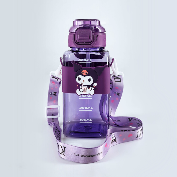 Producto - Botella cuadrada Kuromi con correa
