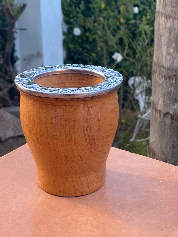 Producto - Camionero de Algarrobo virola CINCELADA de alpaca
