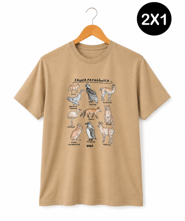 Producto - REMERA FAUNA PATAGÓNICA - BEIGE
