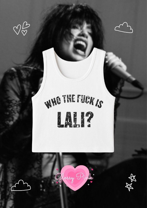 Tank Top  Who The Fuck Is Lali - VINILO GLITTER NEGRO
