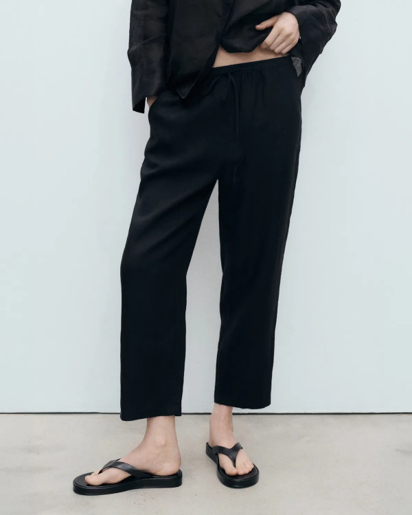 Producto - Pantalón Caléndula Negro 100 Lino