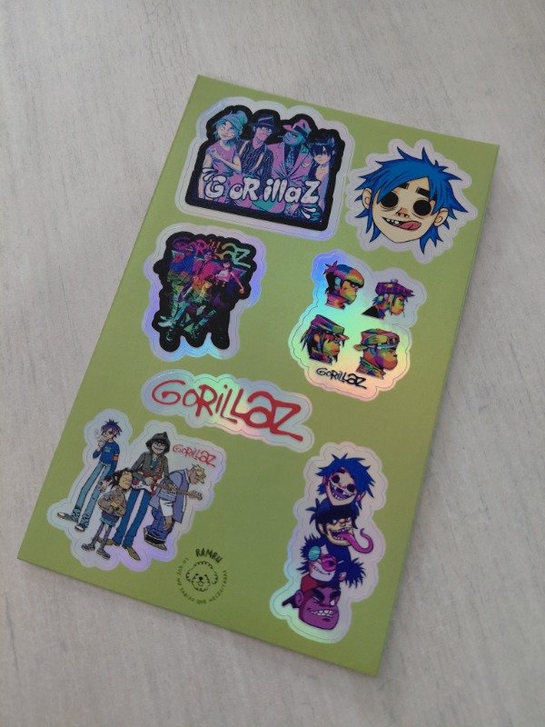 Producto - Planchitas de stickers - Gorillaz