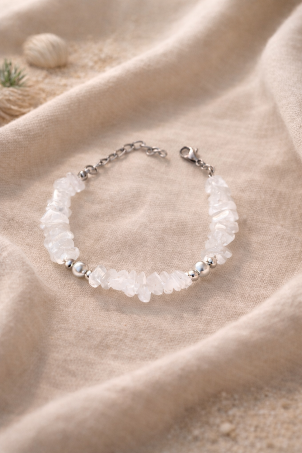 Producto - Pulsera de Cuarzo Blanco y Perlas