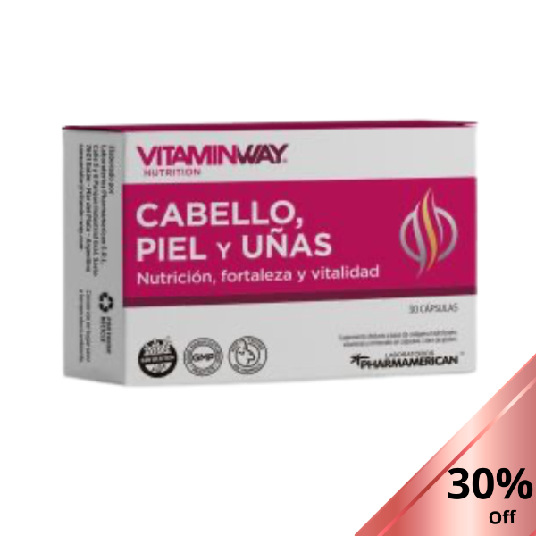 Producto - (PROMO 30 OFF ) Cabello piel y uñas Vitaminway X30 Caps