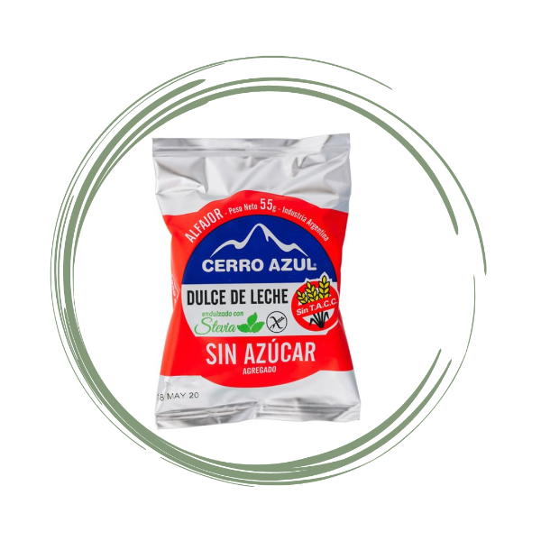 Producto - Alfajor de Dulce de Leche Endulzado con Stevia Cerro Azul