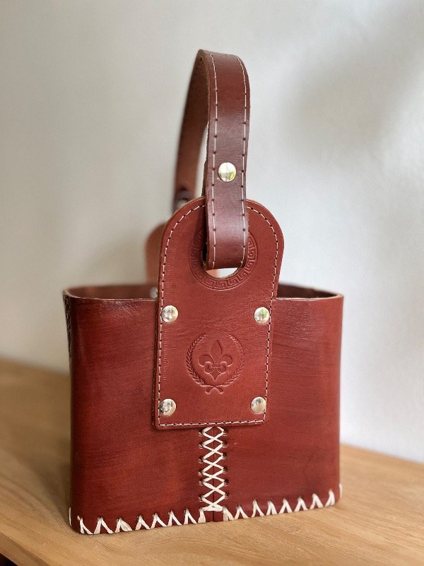 Producto - Matera cuadrada cuero - 1