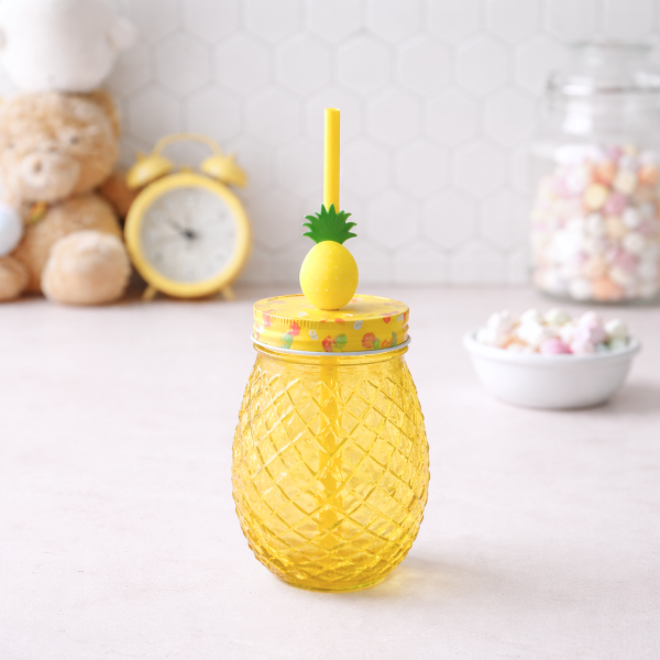 Producto - VASO DE VIDRIO ANANA CON SORBETE