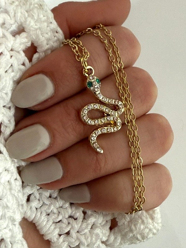 Producto - CD138 Collar snake acero dorado 45 cm