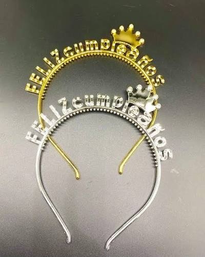 Producto - VINCHA PLASTICO FELIZ CUMPLEAÑOS CON CORONA