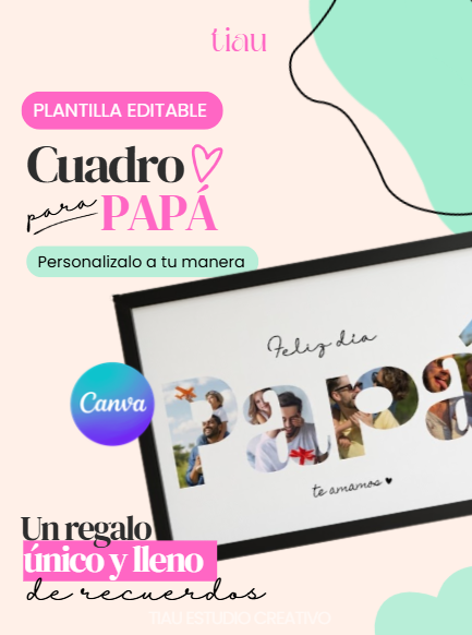 Producto - PLANTILLA EDITABLE CUADRO COLLAGE PAPÁ