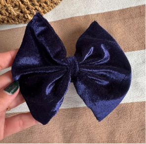Producto - Moño azul terciopelo