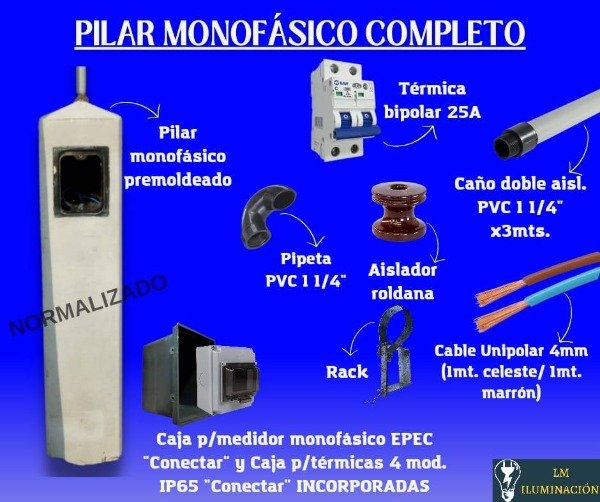 Producto - Pilar Monofásico Premoldeado con Accesorios