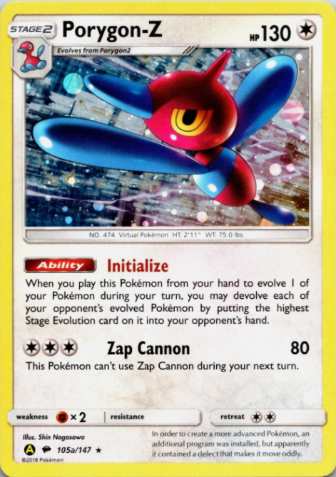 Producto - Porygon-Z - 105a/147 - Burning Shadows Alternate Art Promo Cosmos Holo