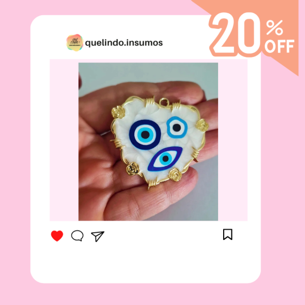 Producto - Corazon dorado maxi ojo turco