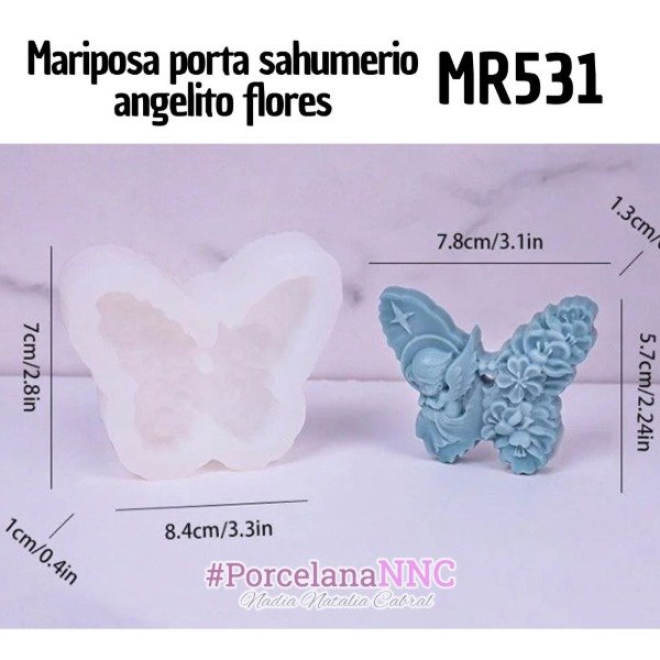 Producto - Mariposa porta sahumerio angelito flores MR531