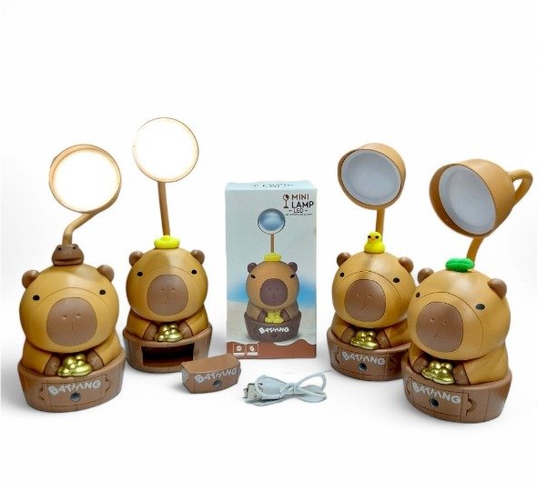 Producto - Lámpara Velador Recargable USB Capibara Con Sacapuntas XJD-74