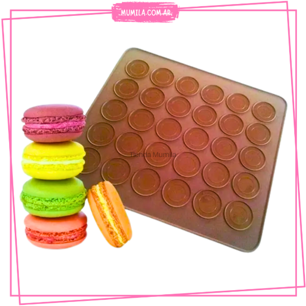Producto - Molde Macarons Placa Silicona para 30unidades 28x25cm