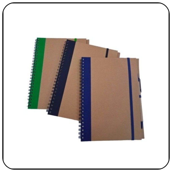 Producto - CUADERNO ESPIRAL A5 CON BOLIGRAFO - ECO TIERRA.