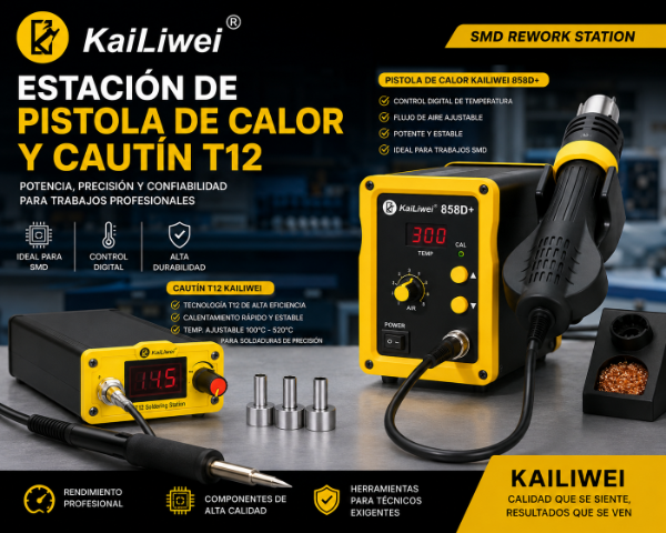 Producto - Estación de soldadura Kailiwei profesional 2 en 1 - 0