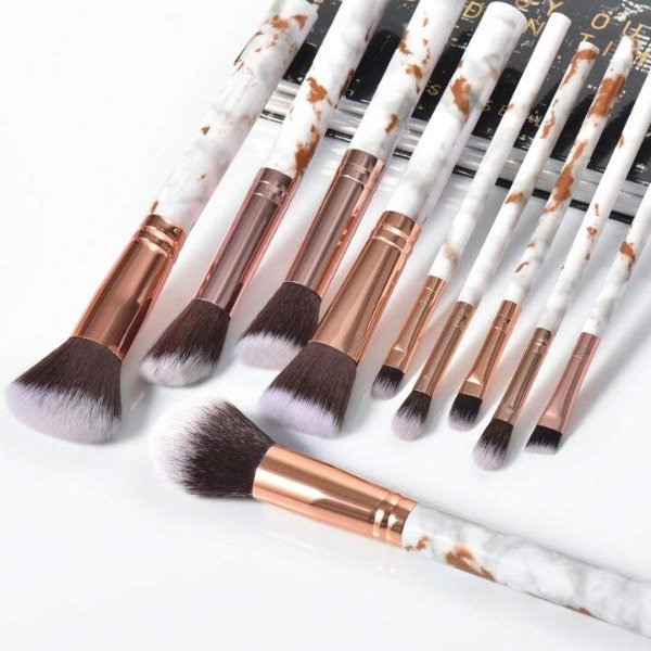 Producto - Set x10 brochas kabuki marmol