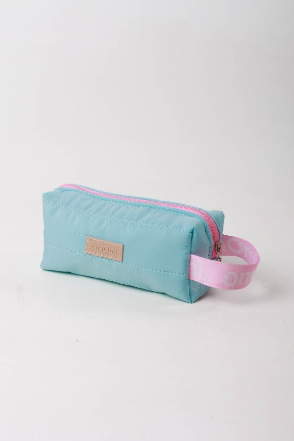 Producto - Cartuchera porta objetos DORIS POP celeste con rosa