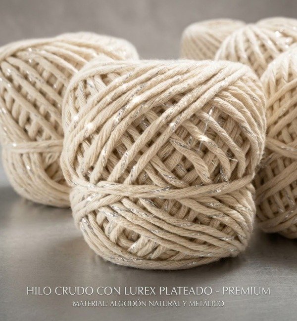 Producto - Ovillo Hilo Algodon Crudo Lurex - 1