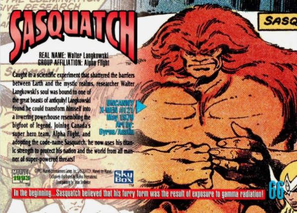 Producto - 1993 SkyBox Marvel Masterpieces #66 - Sasquatch - 1