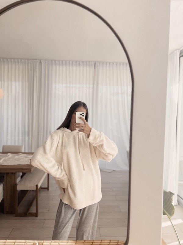 Producto - HOODIE OVERSIZED CORDERITO Off White - 2
